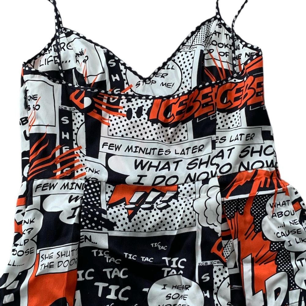 πππ Iceberg Italy 100% silk newsprint top size S or 42 European πππ - Picture 7 of 11